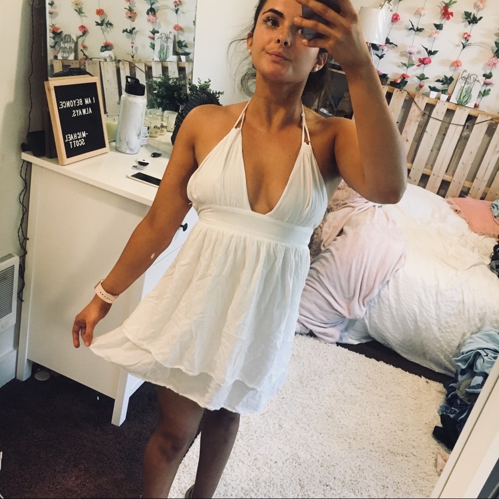 White Flowy Baby Doll Dress
